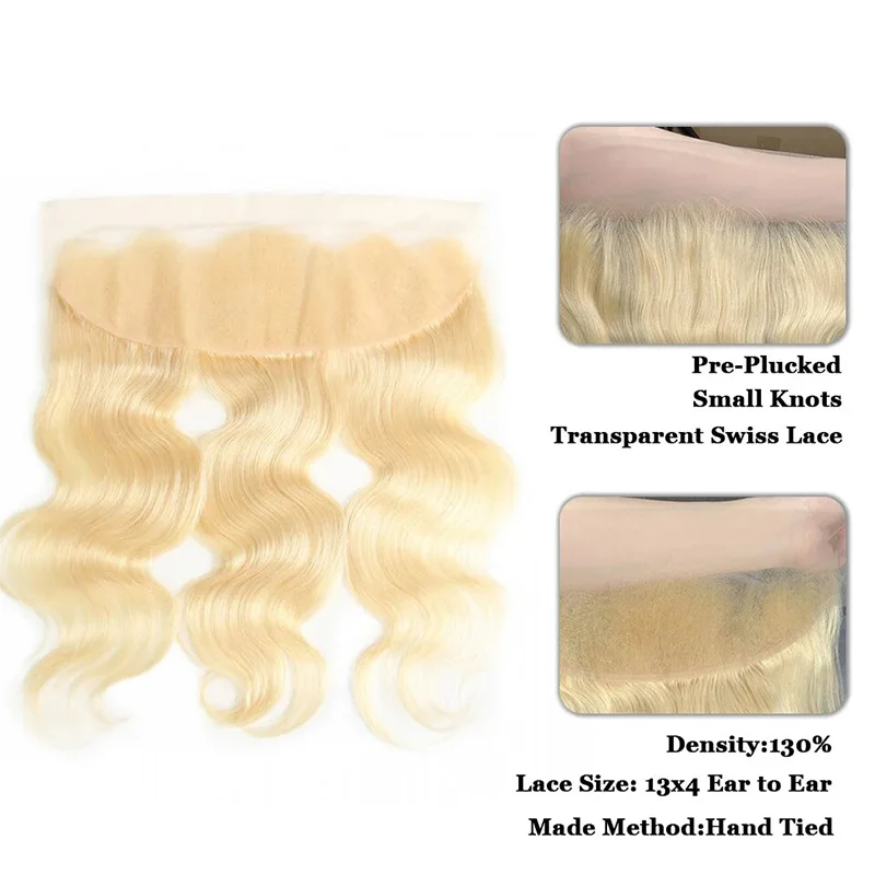 4x4 5x5 6x6 Closure Body Wave Blonde 613 Lace Closure Ear to Ear 13x4 Lace Frontal Human Hair Melt Skin Invisible Pre Plucked