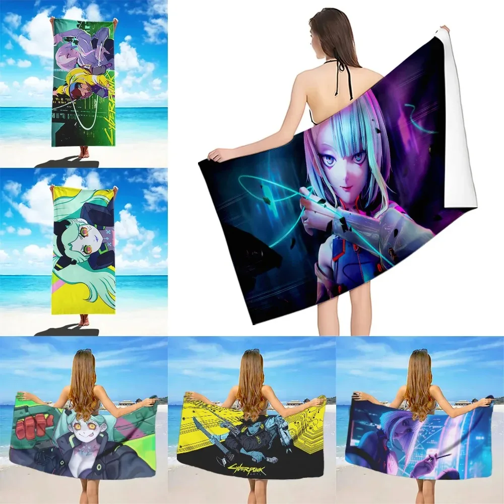 

Cyberpunk Bilibili Beach Towel Microfiber Sand Free Quick Dry Soft Sandproof Pool Towel Gift for Women Travel Gym Shower Camping