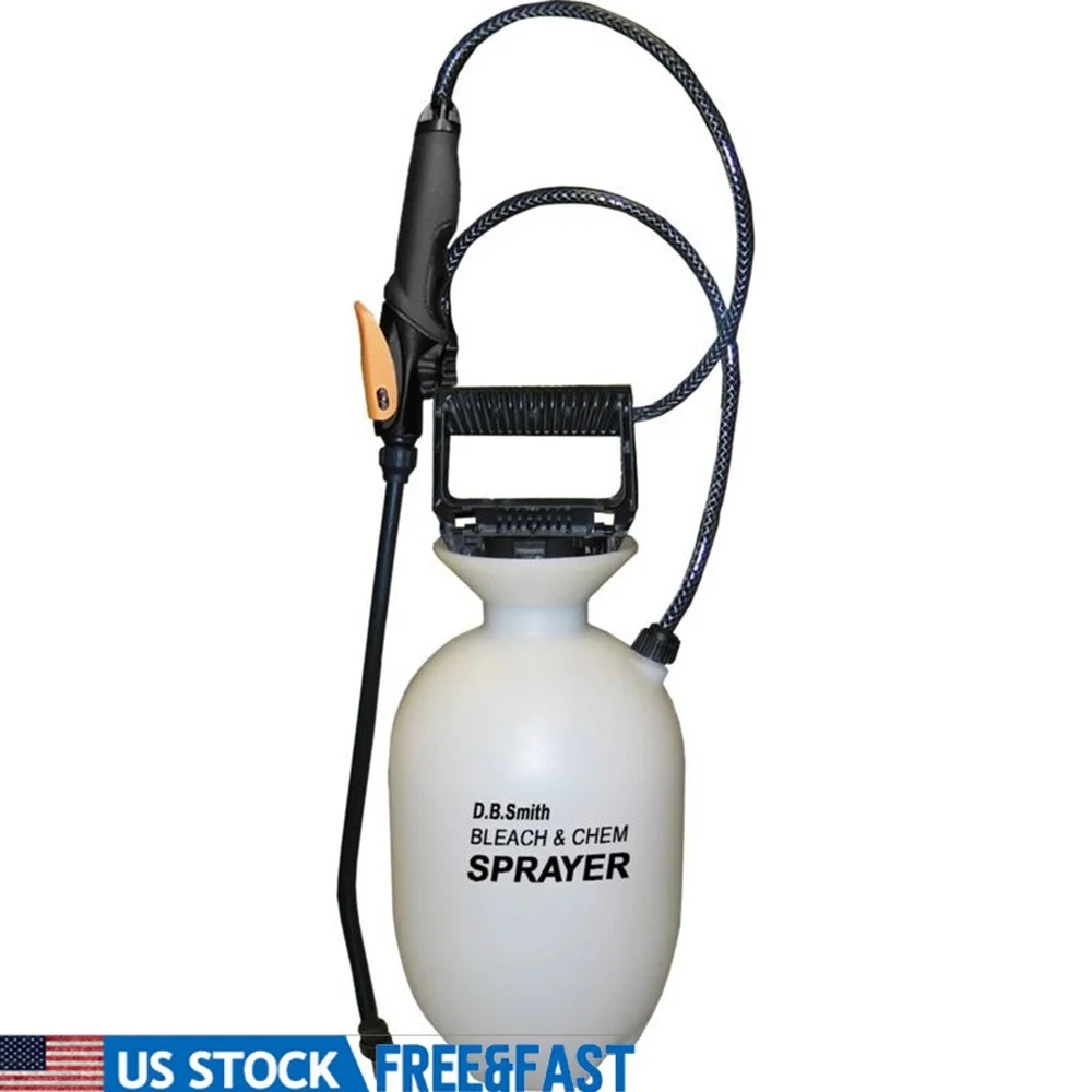 

1-Gallon Chemical Sprayer with 36-Inch Hose Ergonomic Handle Adjustable Nozzle Lawn Garden Cleaning Decks Siding Concrete
