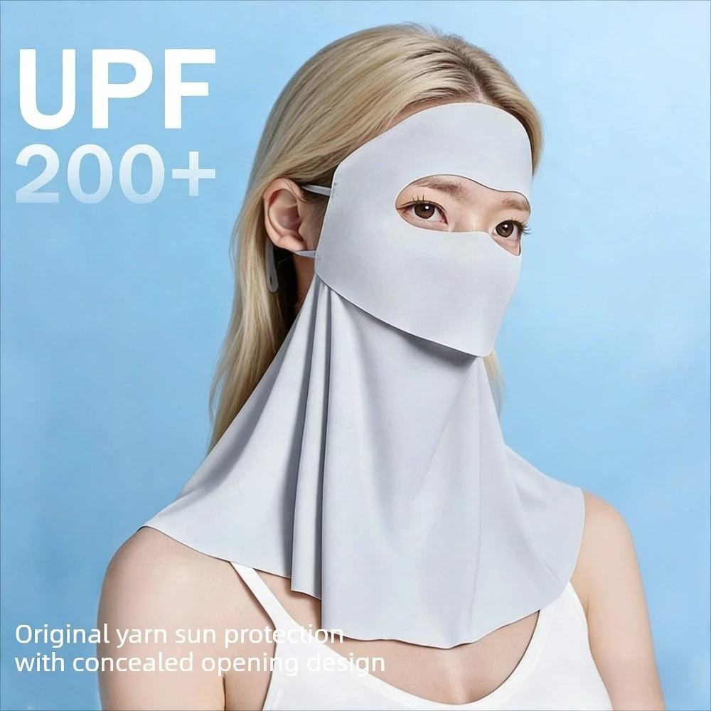 Drinking Water Design Sonnenschutz-Vollgesichtsmaske, Nackenschutz, weich, dünn, atmungsaktiv, UV-beständig, Sommer-Outdoor-Radmaske, 1 Stück