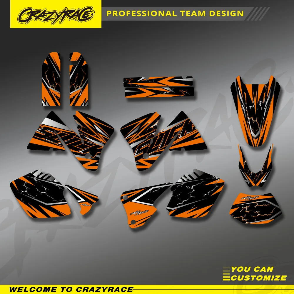 Motorcycle Graphic Background Decals Stickers kits For KTM EXC 250 300 350 400 520 MXC 200 300 2001 2002  Customize Name Number