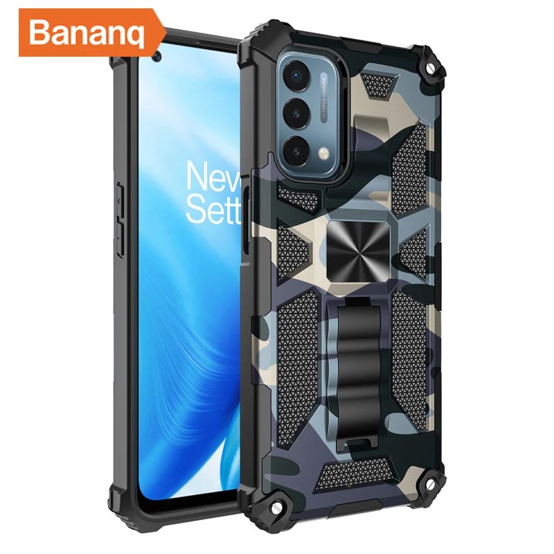 Bananq Camouflage Shockproof Armor Case For OPPO A54 A55 4G A74 A93 5G A16 A16S A17 Phone Holder Military Grade Protective Cover