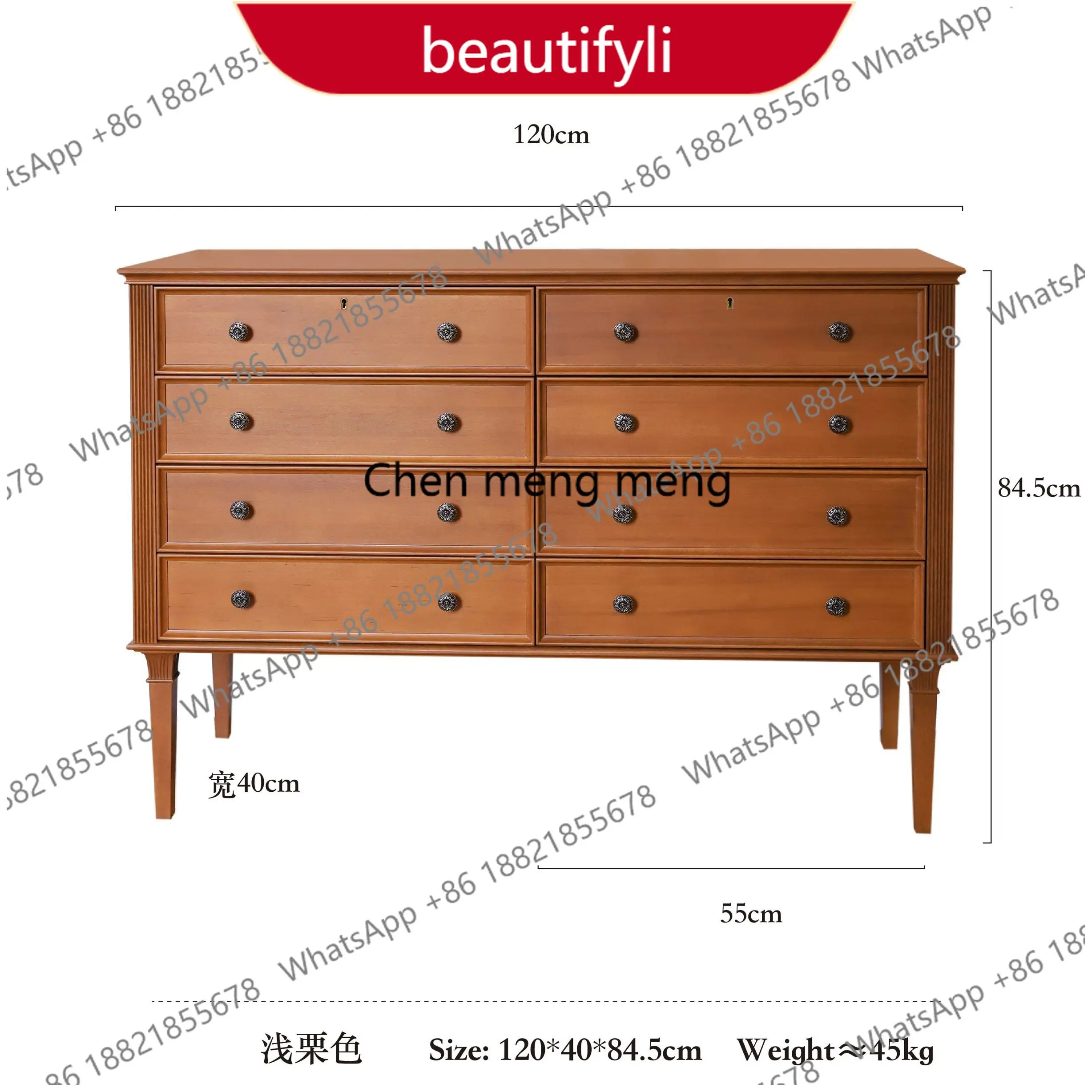 

Медиевальный комод M45 из массива дерева, пристенный шкаф для гостиной, тумба, легкий люкс, высококачественный приставной шкаф