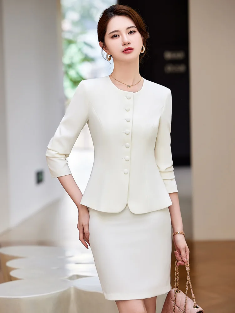 Rosa Anzug-Set für Damen, 2024, neue Herbst-High-End-Arbeit, orm für Hotel, Rezeption, Beau Therapeut, Juweliergeschäft