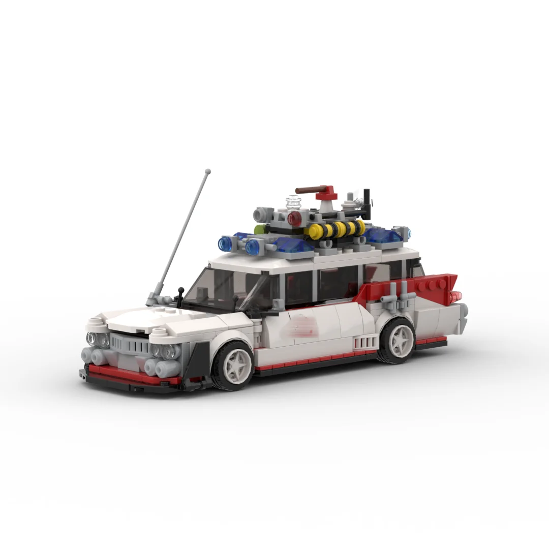 MOC The Mini Ghost Bustered ECTO-1 racing sports car Vehicle Speed Champion Racer Building Blocks Brick Creative Garage Toys