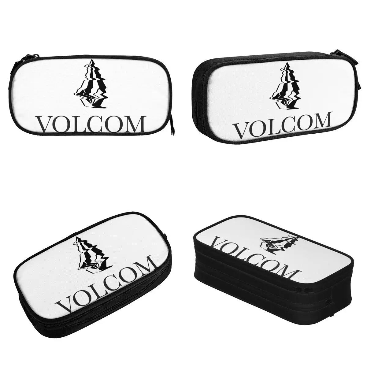 Volcoms Logo Pencil Case Double Layer Large Capacity Kids Pen Case Perfect Gifts