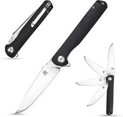 Sitivien ST101 Folding Knife D2 Steel Blade G10 Handle Scales Pocket Knife EDC Tool Knives for Outdoor Camping Hunting Survival