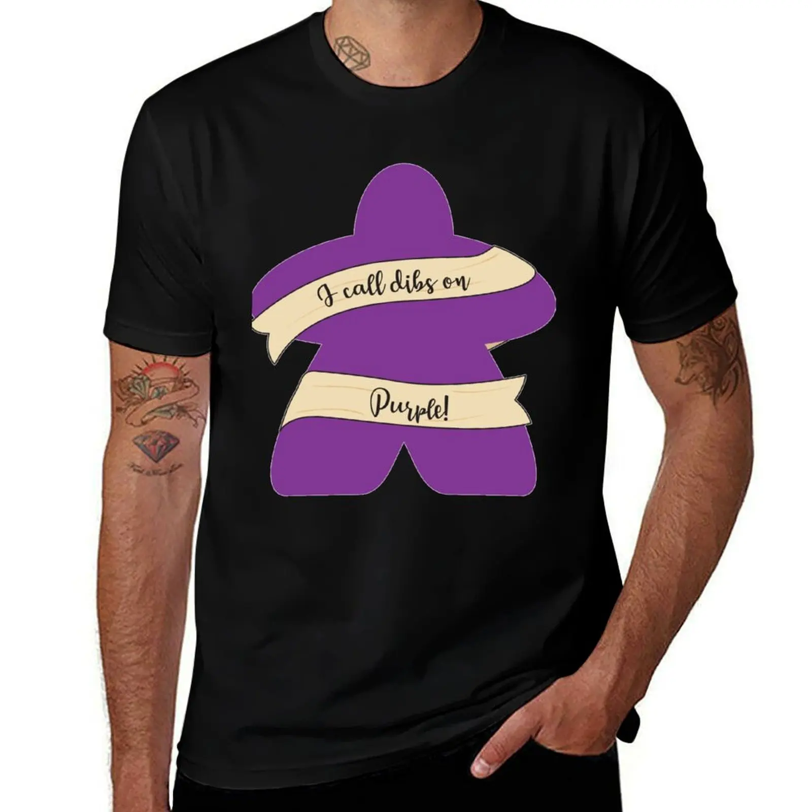 Dibs On Purple Meeples! Classic T-Shirt Plus Size Quick Dry Sports Tee T-Shirt