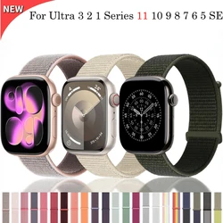 Strap for Apple Watch Ultra 3 2 49mm 11 10 42mm 46mm Replacement Nylon Wristband for Serise 9 8 7 6 SE 44mm 45mm 41mm 44mm 40mm