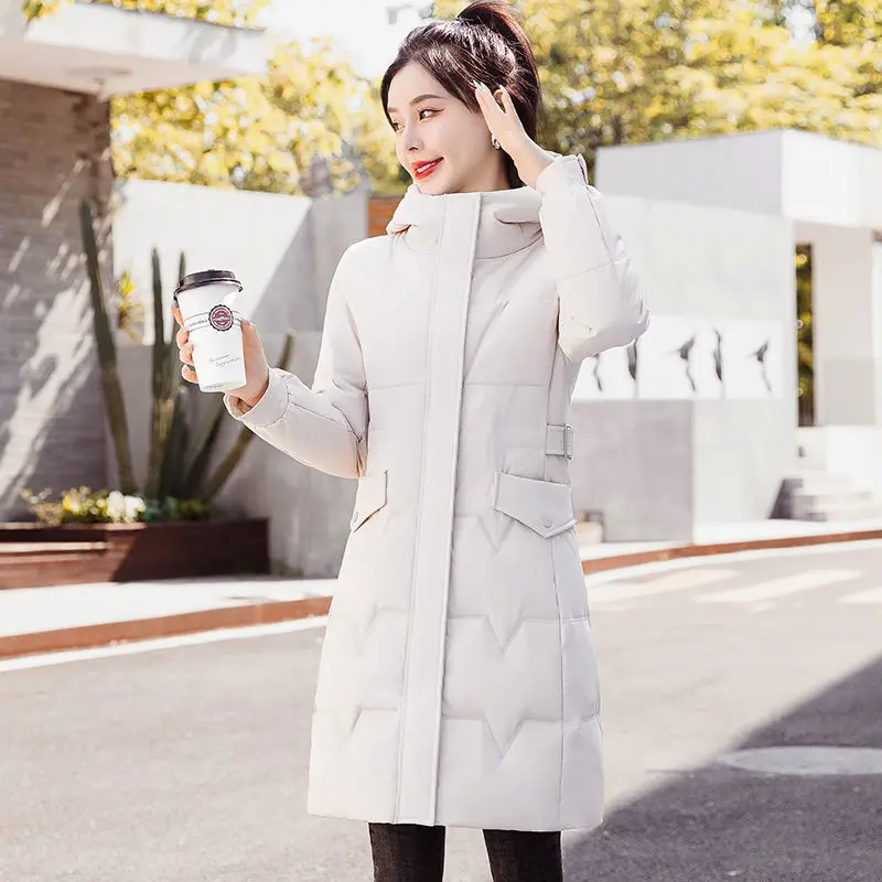 Women Long Winter Jacket 2022 New Down Cotton Coat Female Korean Slim Puffer Jacket Windproof Thick Warm Outwear Women Parkas