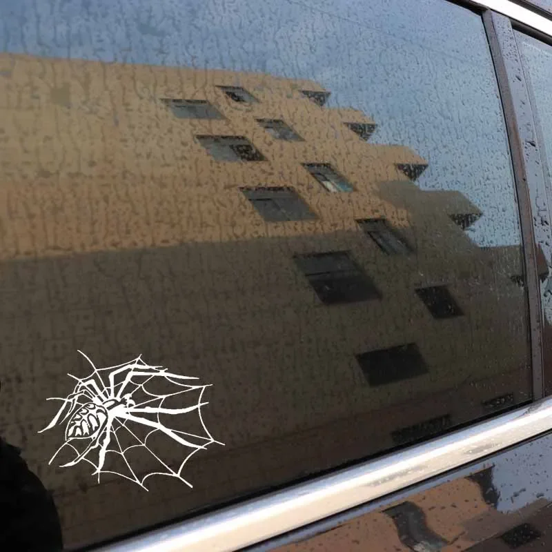 Car decals Lifelike Spider Webs Halloween Car Stickers Vinyl Decal  waterproof sunscreen 15CM
