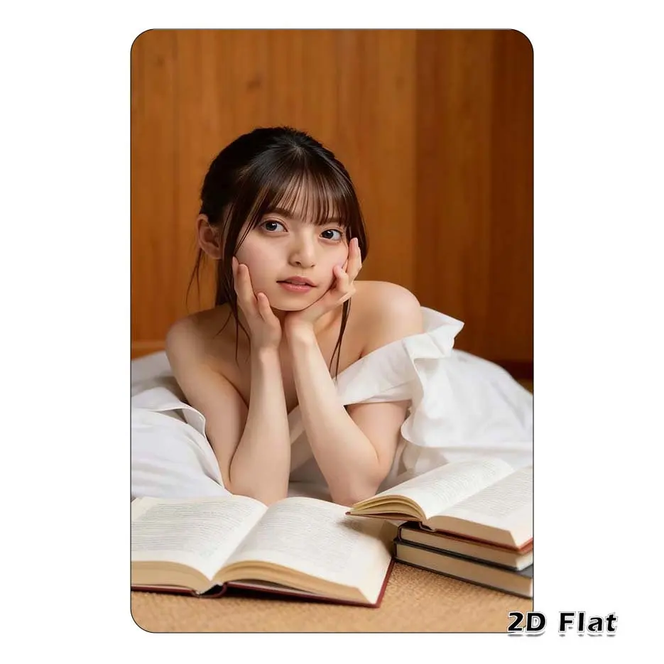 Vintage 2D-Metallblechschild – Elegantes japanisches Mädchen, das Bücher liest, Wandkunst, wunderbares Geschenk für Zimmer, Zuhause, Bar, Garage