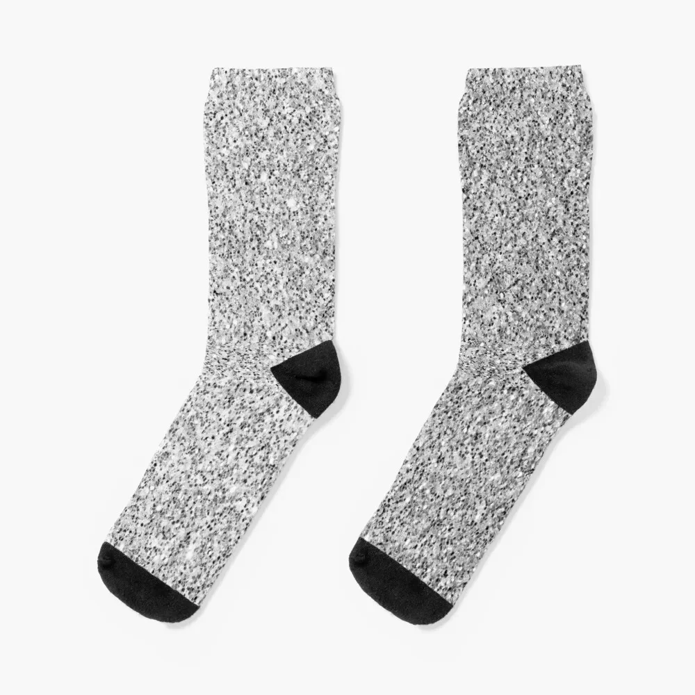 

Silver faux glitter sparkles Socks short soccer anti-slip Men's Socks Luxury Women's