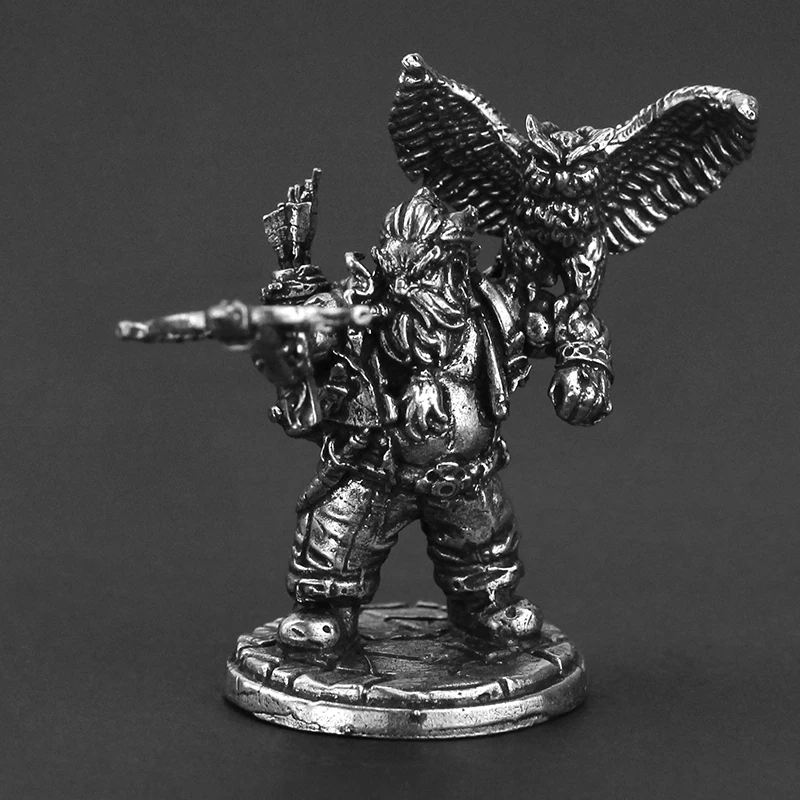 Cupronickel Dwerg Soldaat Model Actiefiguren Speelgoed Bordspel Stuk Desktop Auto-interieur Miniatuur Ornament Accessoires Speelgoed