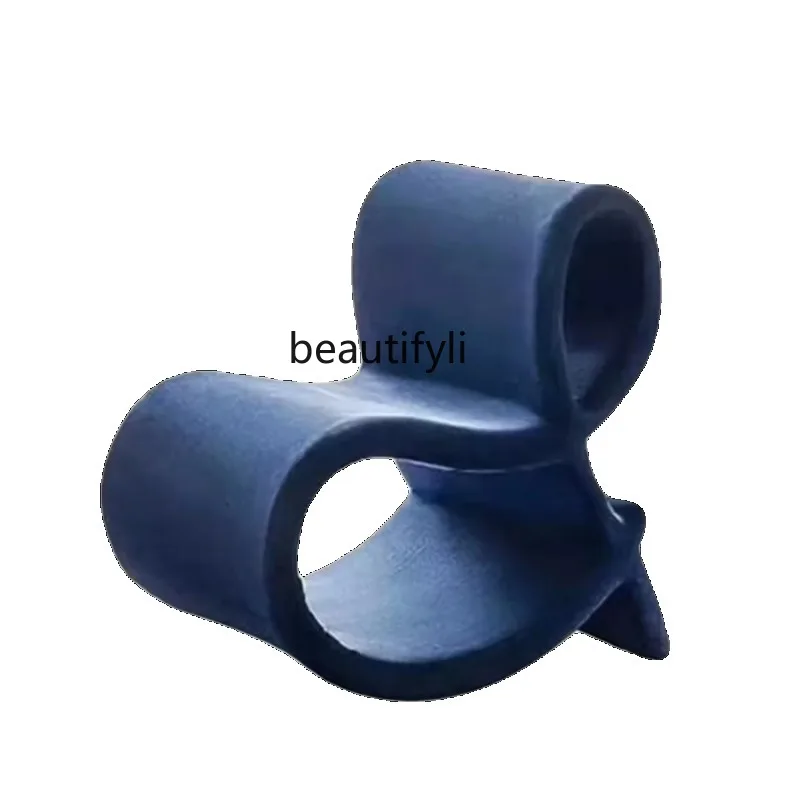 

Customized Nordic Designer Fiberglass Hollow 8-Word Armchair Special-Shaped Chair Curved Curved Chair Model Room Single Sofa