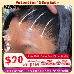 Wow Angel 250% 13x6 HD Lace Frontal Wig Straight Ultra-Fitted HD Transparent Lace Front Human Hair Wigs Melt Skins For Women