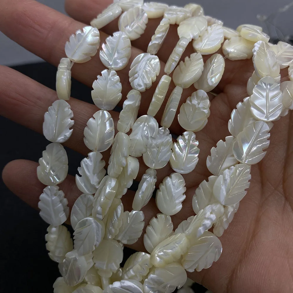 Leaf Shape Natural Sea Shell Beads Mother-of-pearl Beads Fashion Necklace Earring Accessories for DIY Handmade Charm