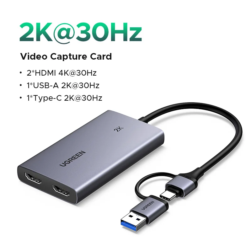NEW-IN】UGREEN Video Capture Card 4K HDMI to USB/USB-C HDMI Video