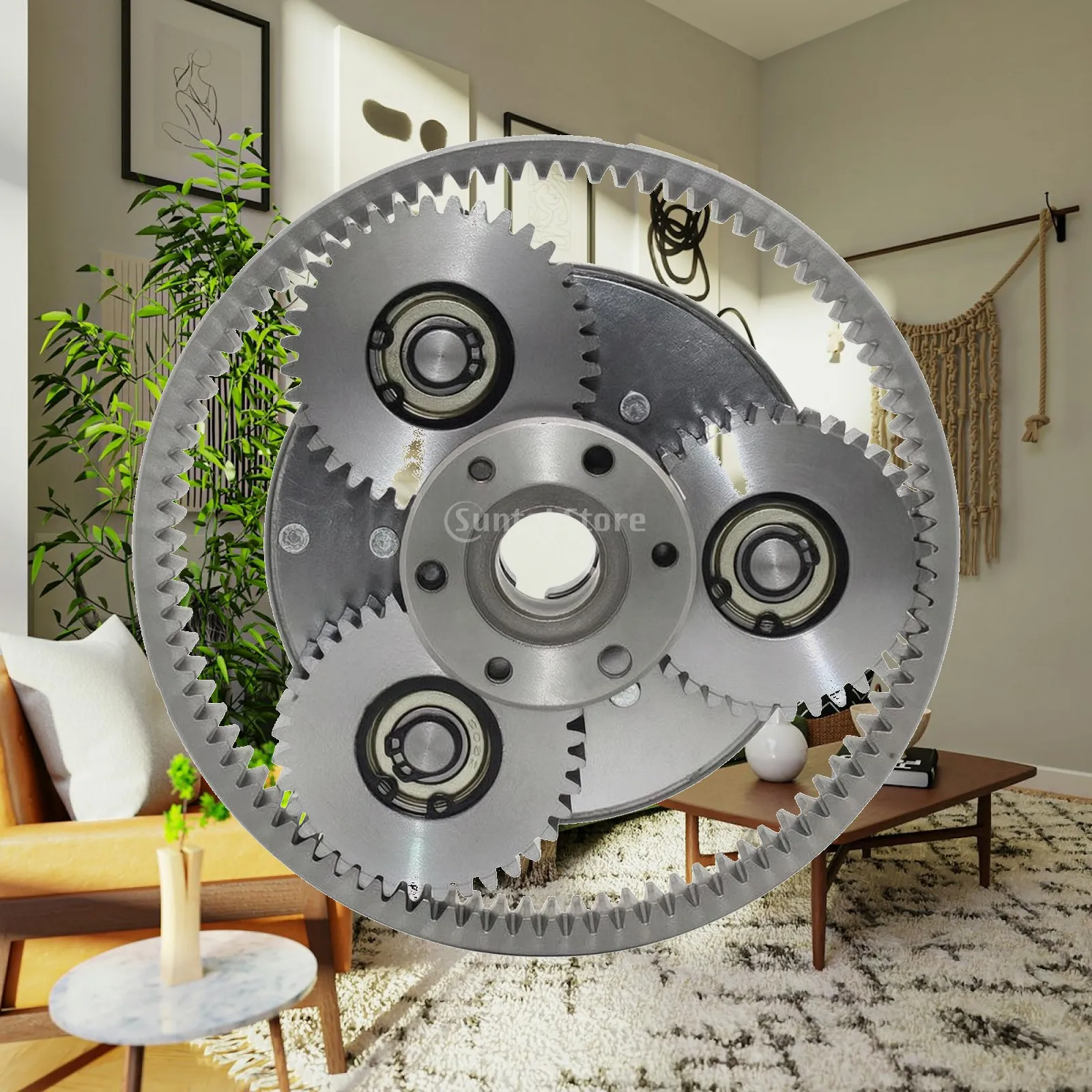 Electric Bicycle Gear for Motor Drivetrain with Bearings Sturdy Steel Round Toothed Circular Wheel Compact Size for Efficient