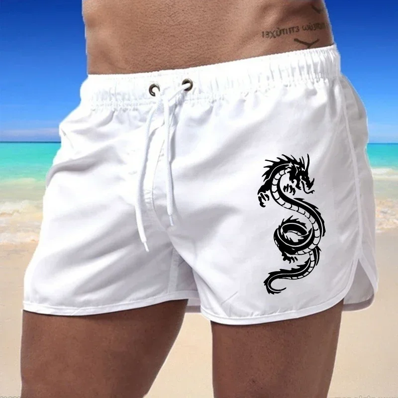 Dragon Print Summer Swimming Trunks Sports Shorts Men Quick Dry Surfing Men's Beach Shorts Beachwear 2026 Breathable Male