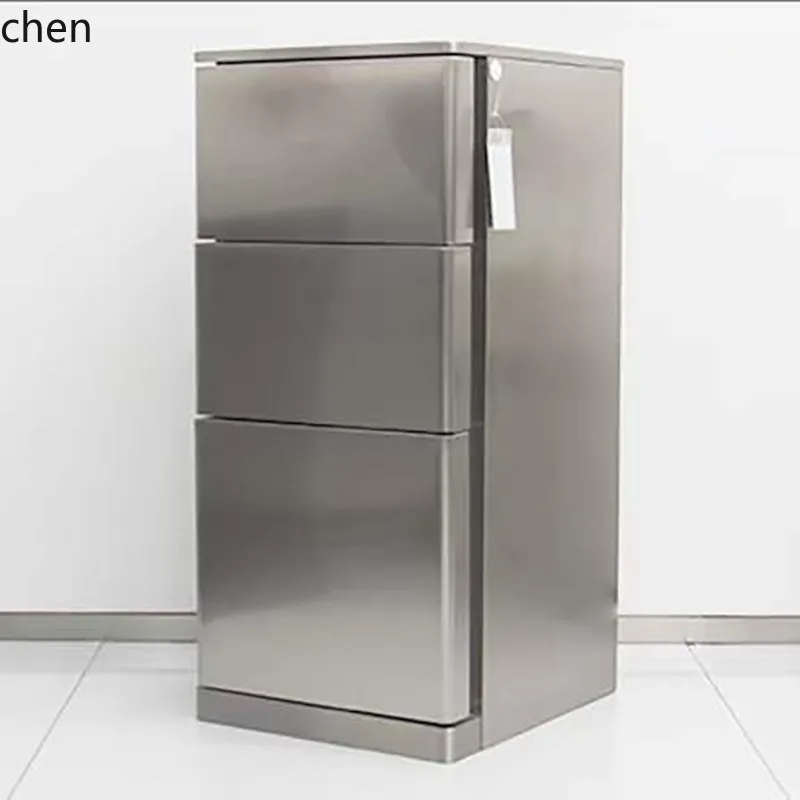 YFY  Stainless Steel Tool Cabinet for Hair Salon, Three-Layer Storage Cabinet for Hairdressing Shop