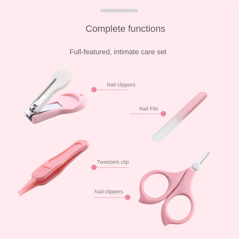 4Pcs/set Baby Nail Care Set Baby Safe Nail Clipper Set Nail Trimmer Cutter Clean Tweezers Tools Baby Care Newborn Gift