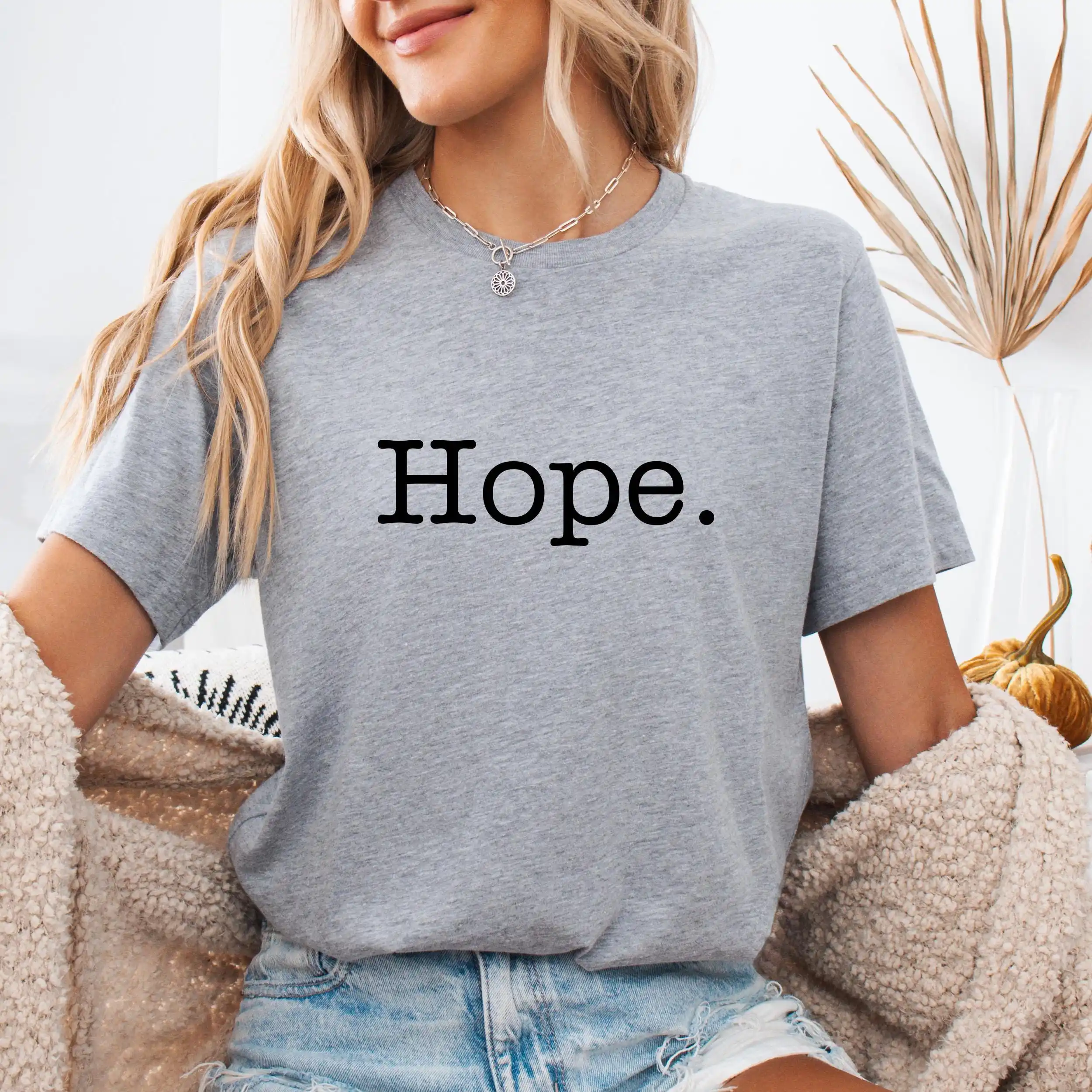 Hope Letters Printed Women T Shirts Religious Clothes Vintage T-shirt Harajuku Oneck Christian Faithful Graphic Tee Dropshipping