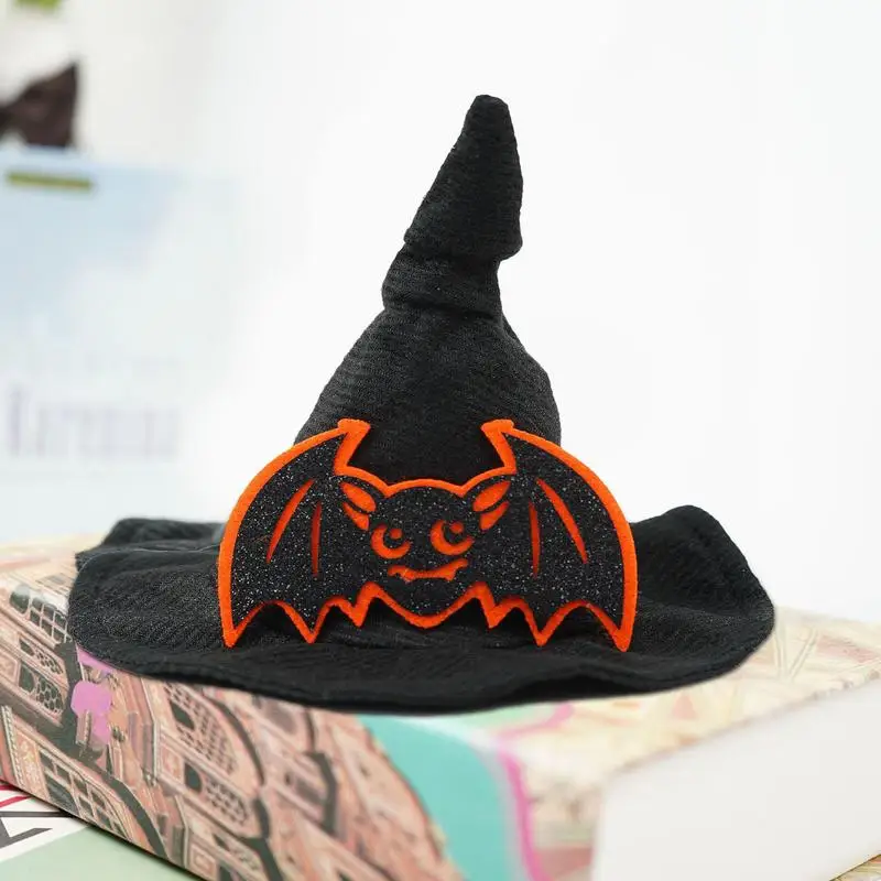 Halloweenowy kapelusz dla zwierzaka Regulowany rozmiar Puppy Witch Hat Not Shed Hair Bat Design Upiorny kapelusz dyniowy dla średniego psa Pomocnik kostiumowy