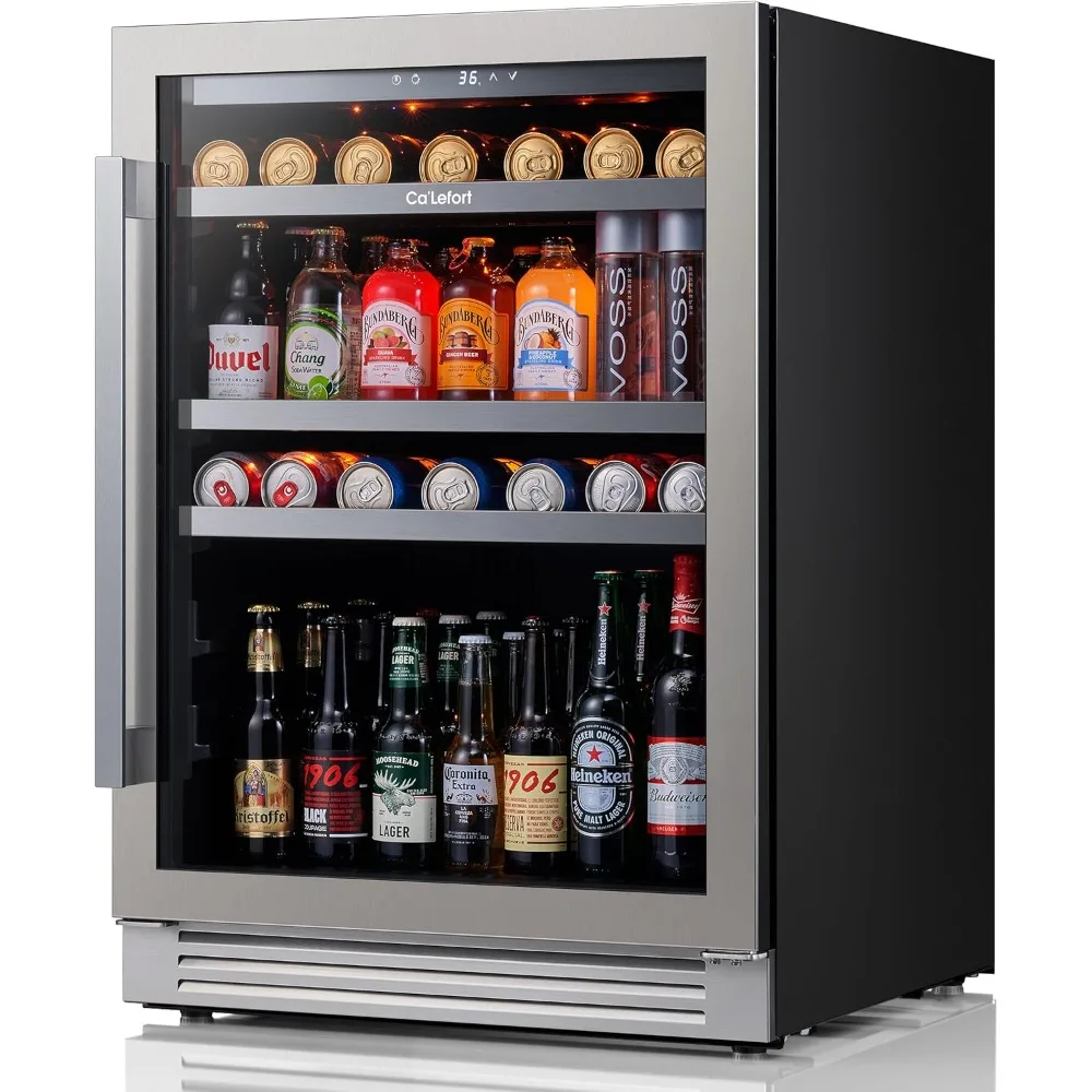 

Ca'Lefort Beverage Refrigerator 24 Inch - 220 Cans Mini Fridge Bar, Built-in/Freestanding Drink Fridge for Home Bar/Office/Man