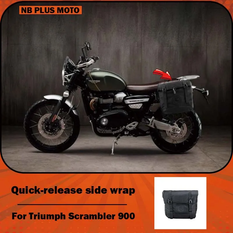 【Premium】Para la modificación de la motocicleta Triumph Scrambler 900, bolsa lateral/bolsa retro de liberación rápida impermeable para motocicleta.