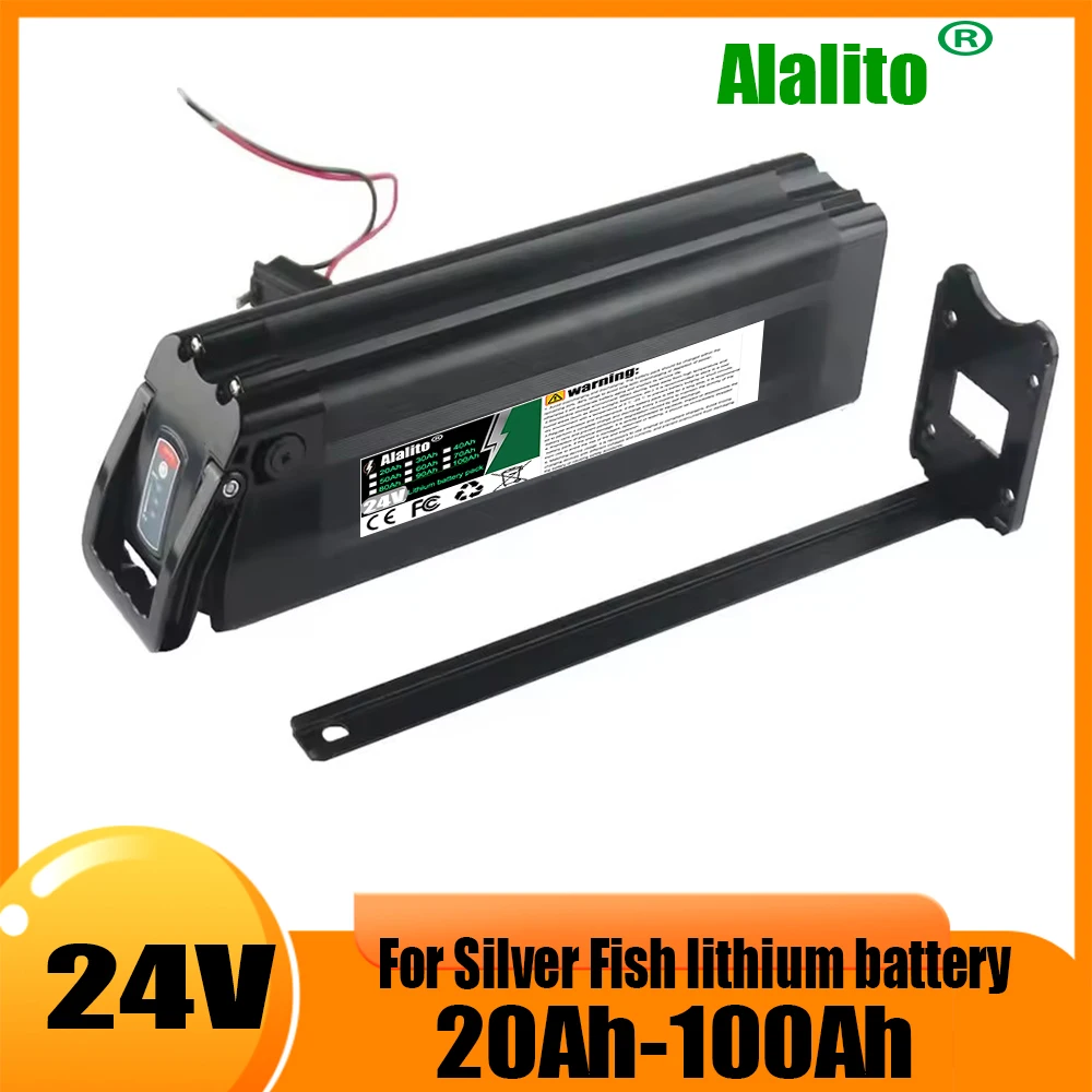 New Upgrade 24V Folding Bike Battery 20Ah-100Ah Built-in Bms for Silverfish 250W-1000W Bafang Motor Kit with 2A Charger
