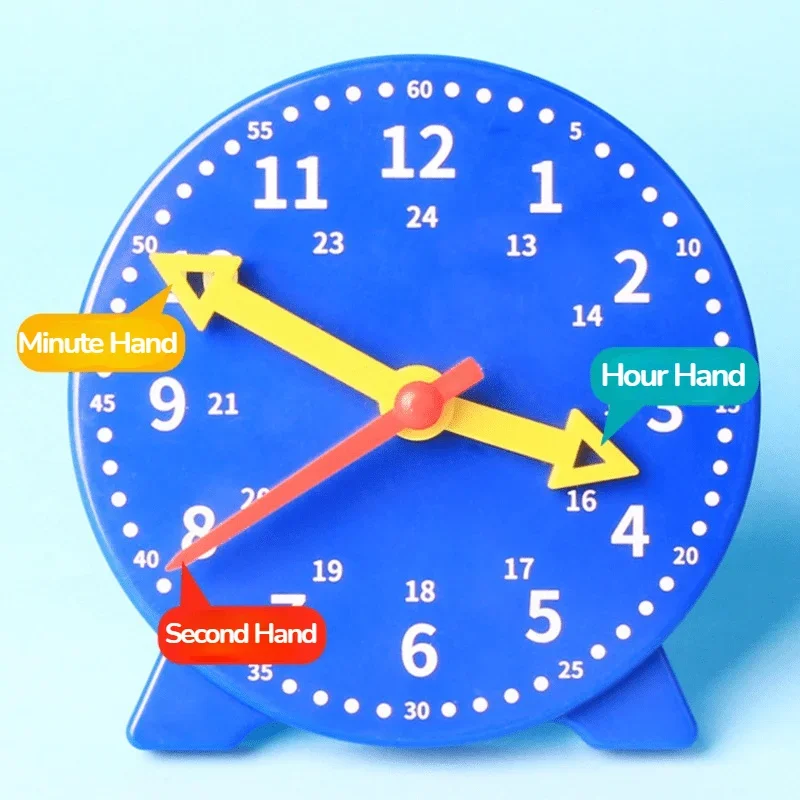 Montessori Clock model three-needle linkage primary school teaching aids children time Cognition Early educational toys for kids