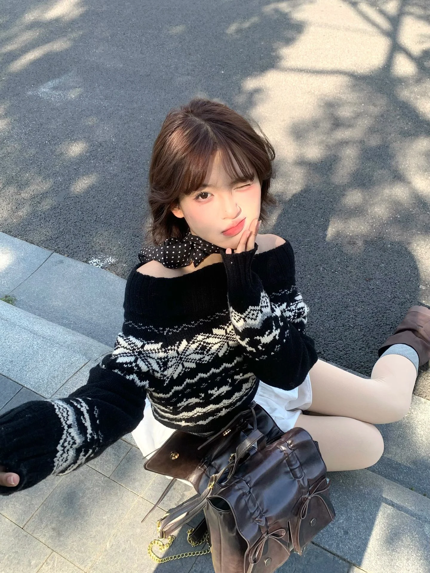 

Bla-oulder Knitted Sweater Women's Winter New Sle Vintage Loose Fit Casual Top Faion French Sle Long Sve