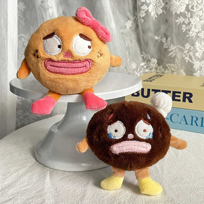 LLavero de galletas de peluche creativo, llavero de muñeco de peluche de galleta de dibujos animados, bolso encantador, colgante, mochila, decoración colgante, regalos para parejas