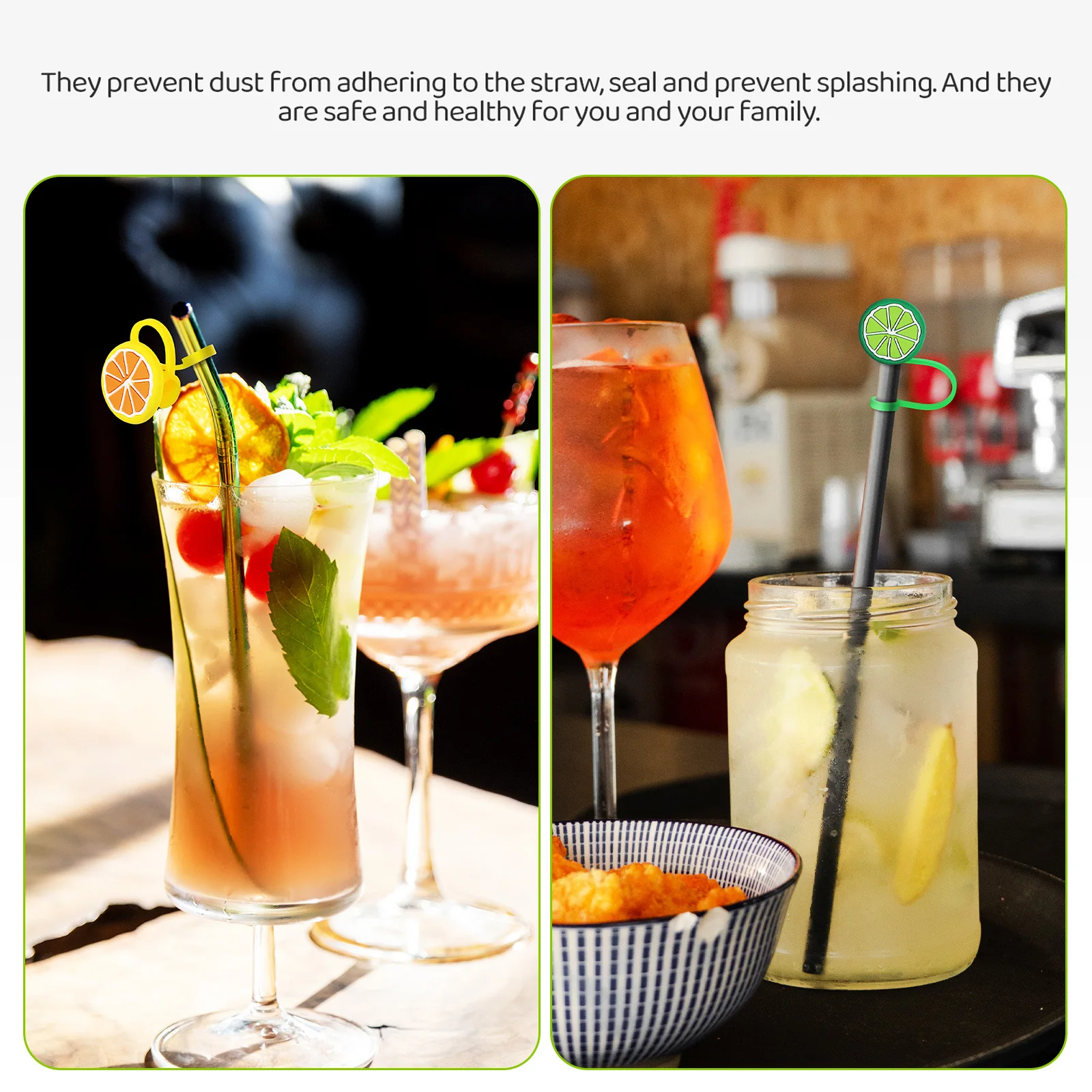 

Reusable Silicone Straw Covers Dustproof Toppers Child Size Part Caps Stopper Tips Protective Sleeves Straw charms for tumblers
