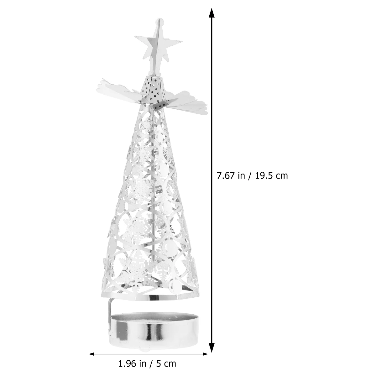 

Swirl Snowflakes Christmas Tree Holder Candles Candleholders Winter Decor Sticks Metal