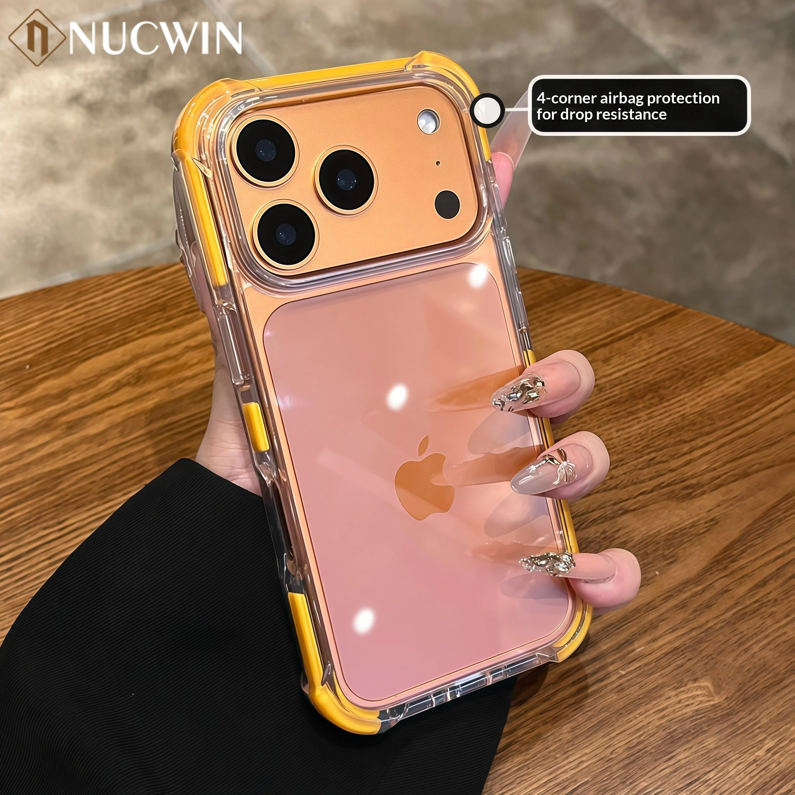 Transparente Acryl-Schutzhülle mit Vier-Ecken-Airbag-Schutz für iPhone 17 16 15 14 13 12 11 8 7 Pro Max Plus 17E 16E, Rutschfeste Stoßdämpfung