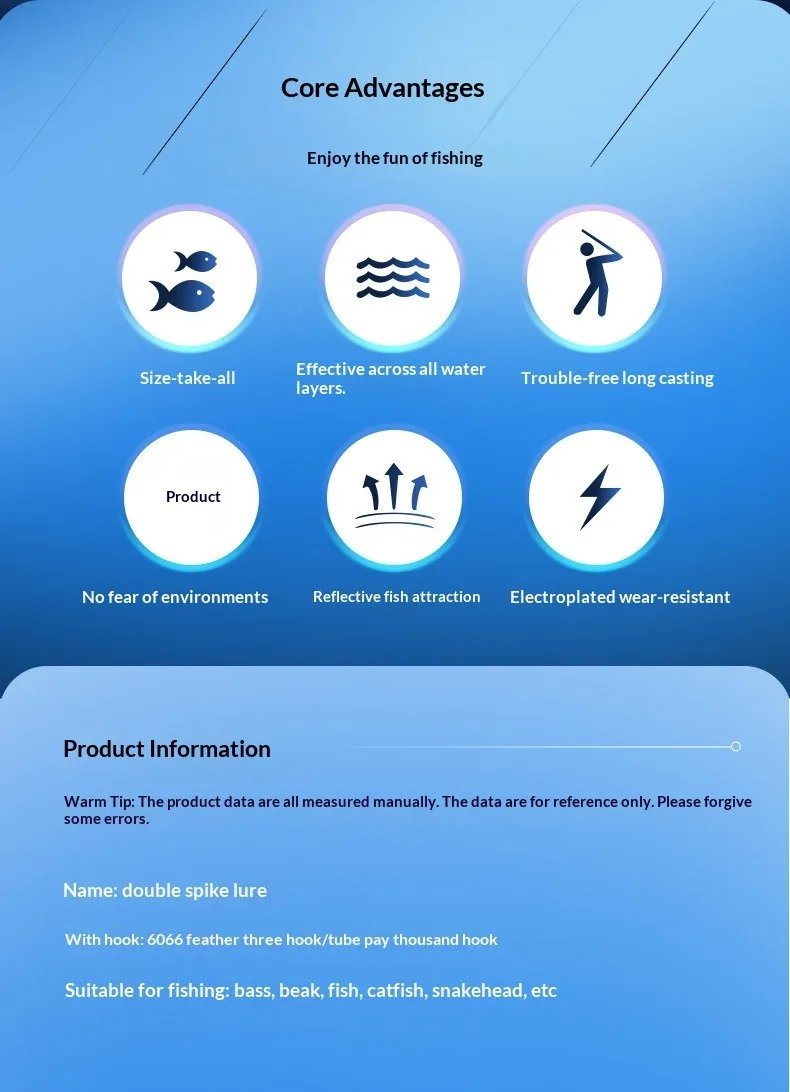 Doppelquasten-Flexketten-Angelköder mit Presskante aus Metall für Süß- und Salzwasser – Universeller Weitwurf-Bassköder – Detail 3