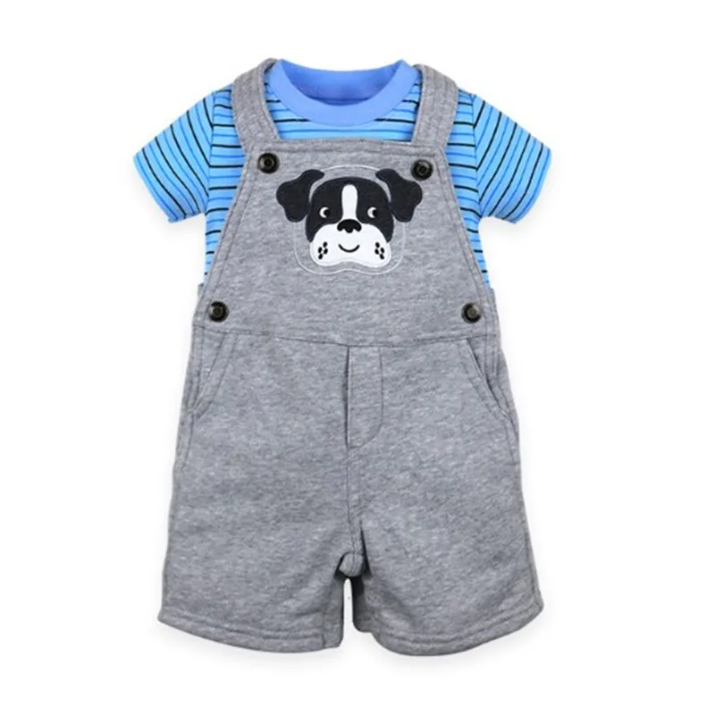 Summer Shorts Bebes Baby Boys 2 pcs/sets Newborn Baby Kids Girls Short Sleeved T-shirt Belt pats cartoon cotton clothes 6-24m