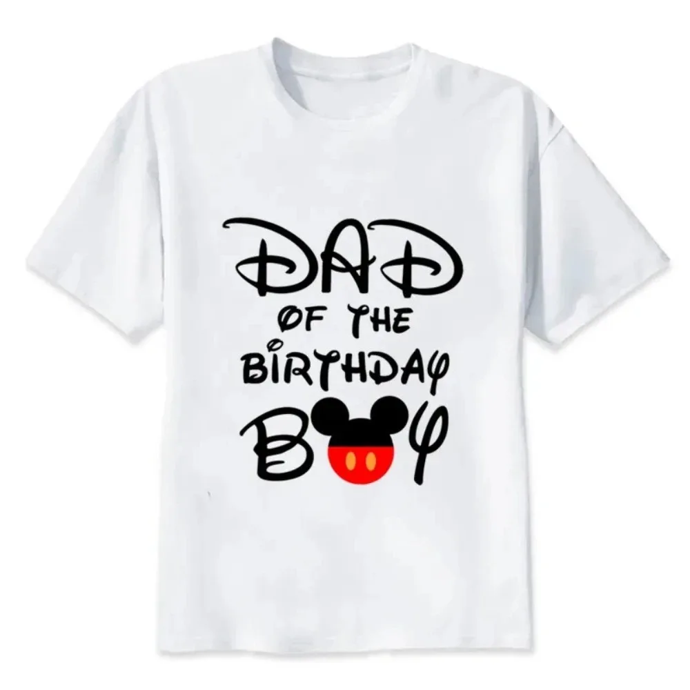 Disney Family Outfits for Birthday T-shirt Mickey Mouse Theme Family Look T-shirt Party Family Clothing Dad Mom Kids Tshirt Tees