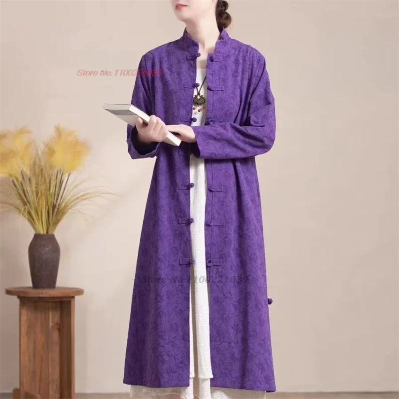 

2025 chinese vintage hanfu tops women national cotton linen jacquard jacket traditional feminino streetwear folk coat cardigan