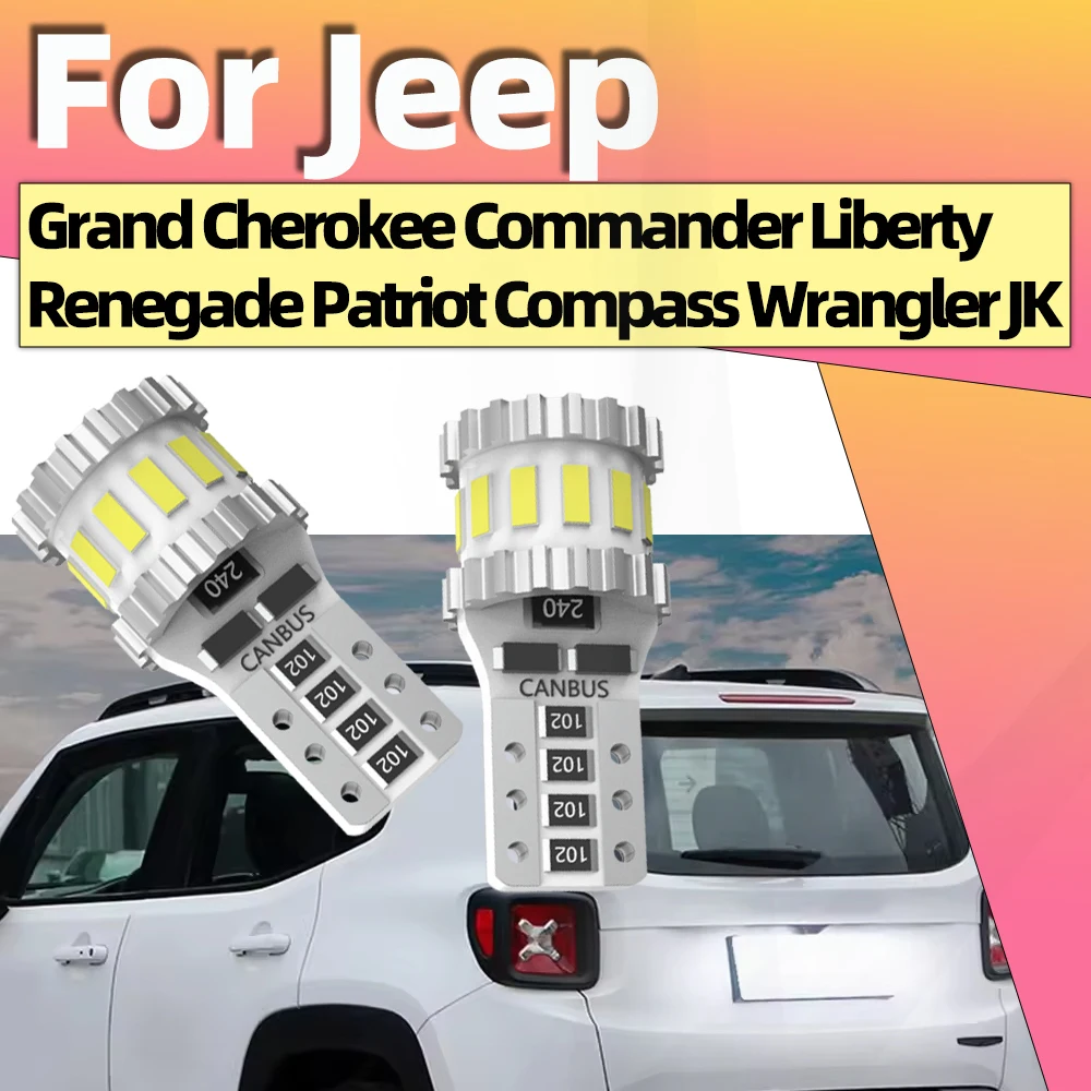 

2x 6000K LED License Plate Lights W5W T10 Lamps For Jeep Grand Cherokee Commander Renegade Patriot Liberty Compass Wrangler JK