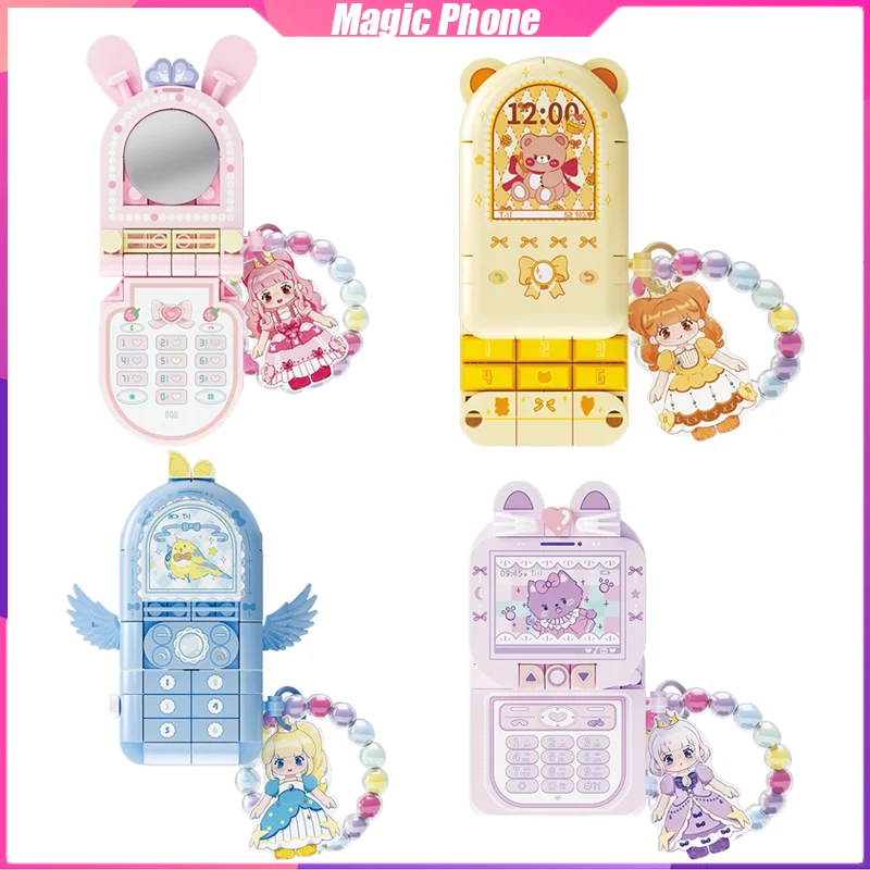 Prinses Magische Telefoon Bouwstenen DIY Telefoonkettingen Desktop Decoratie Puzzel Assembleren Model Speelgoed Verjaardagscadeaus voor Meisjes