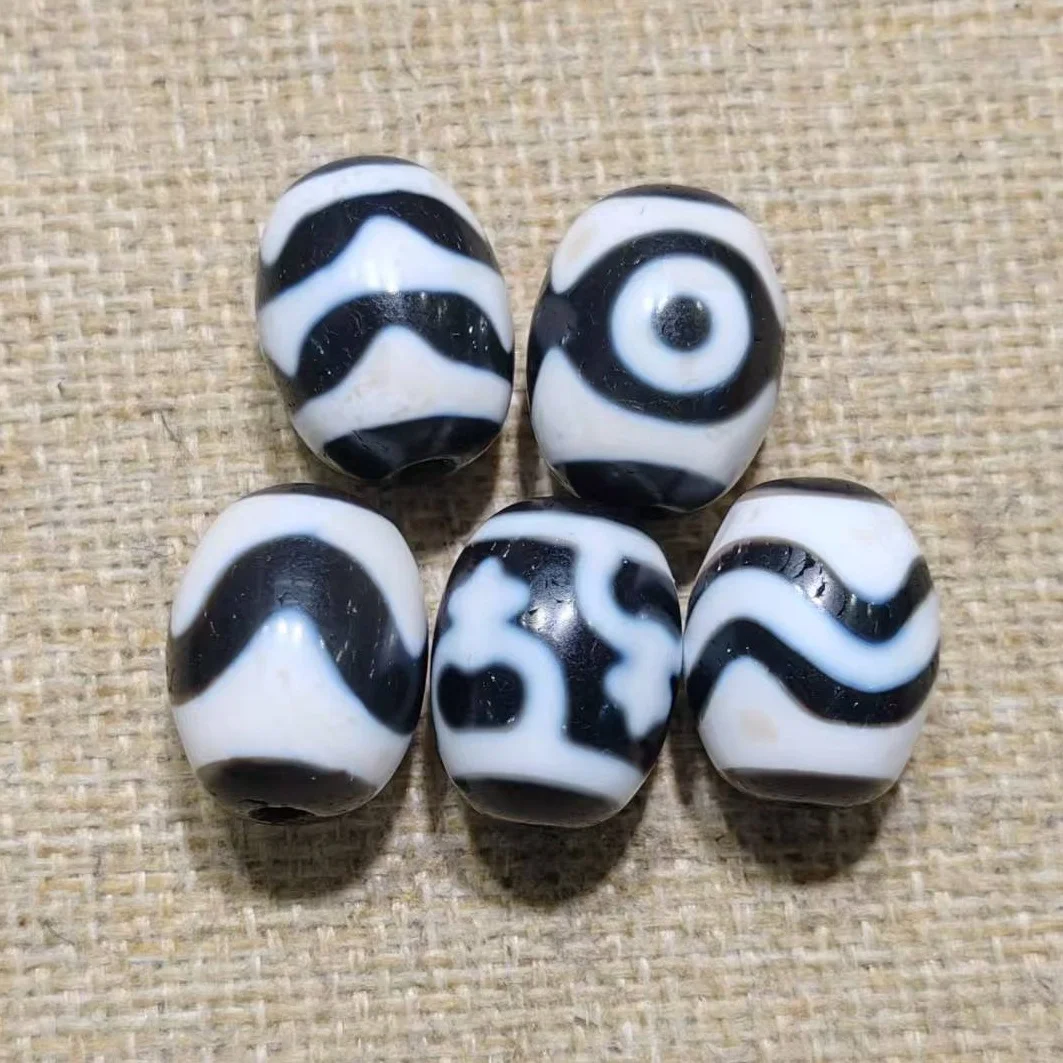 

2 шт., тайваньская инфильтрация, этнический стиль, черно-белый агат Daluo, ожерелье из бисера, браслет, аксессуары для самостоятельного изготовления Dzi