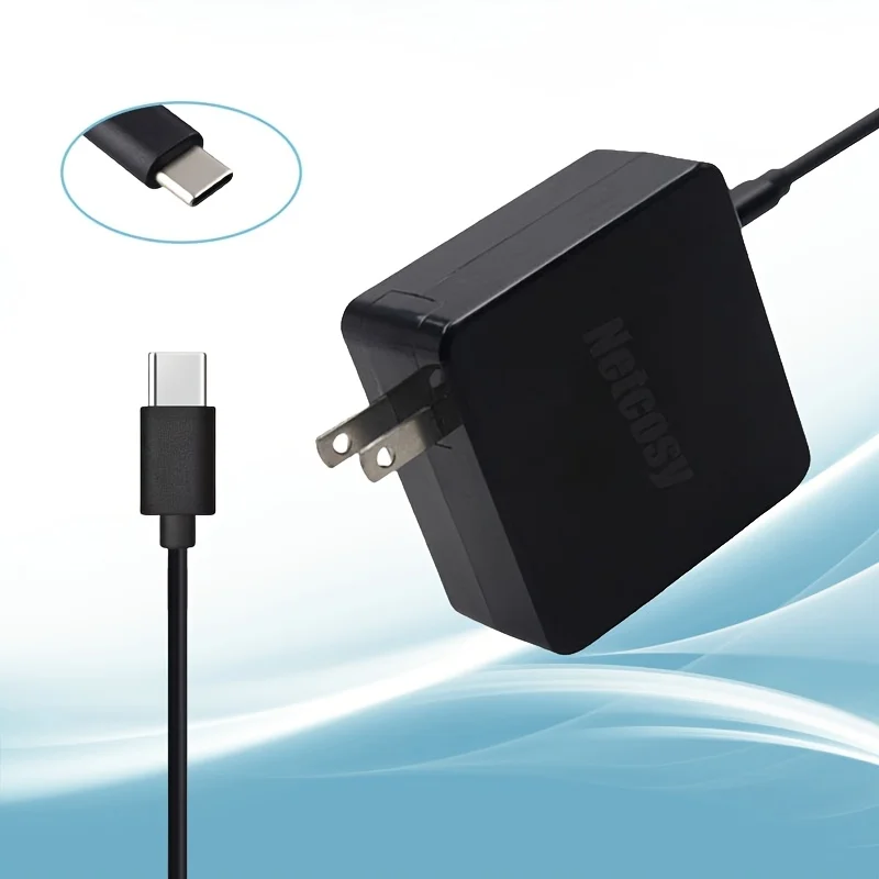 Cargador de pared rápido USB-C PD de 20V 3.25A 65W con enchufe estadounidense/europeo tipo C para portátiles/teléfonos inteligentes/tabletas de 65W tipo C