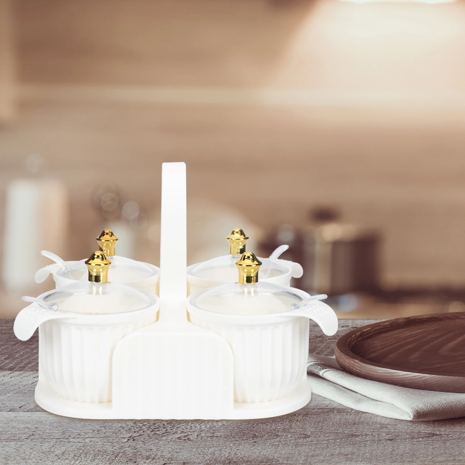 

1Set Seasoning Box Set Plastic Spice Pot Handheld Kitchen Salt Organizer Sturdy Storage Jar Seasoning Jars