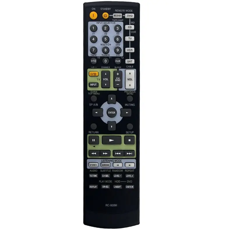 【To&On-E】 RC-608M Black Remote Control For Onkyo AV Receiver HT-R530 HT-S780 SK…
