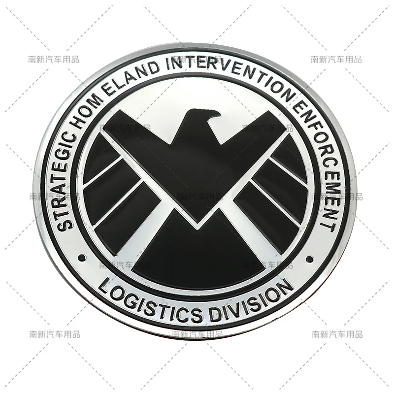 7.5cm Aluminium Alloy Metal Trail Rated round for AGENTS OF SHIELD Emblem Badge For Car Motorcycle Car Styling Stickers