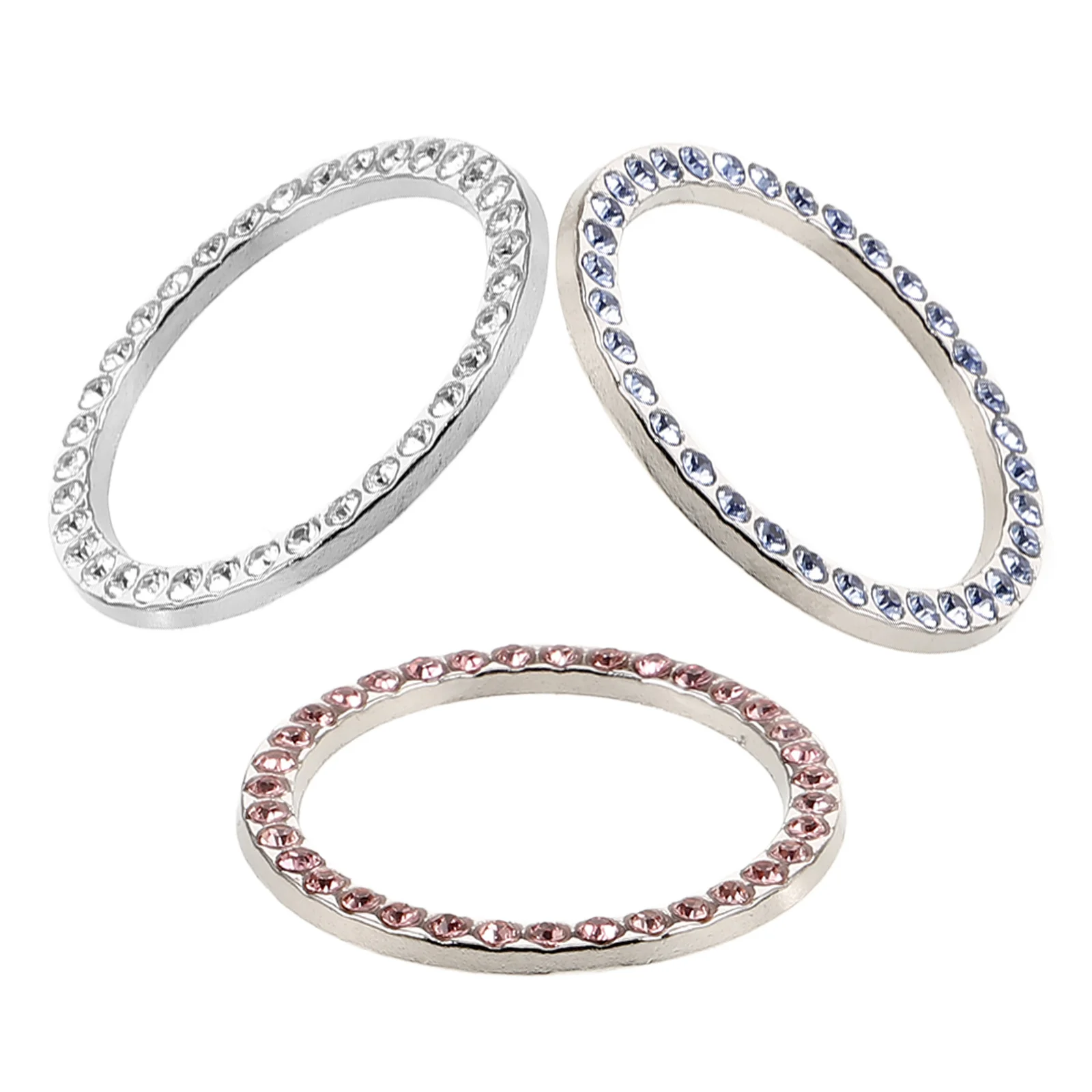

3Pcs Dazzling Rhinestone Ignition Button Cover Car Accessories Interior Decoration Glamour Practical Long Lasting