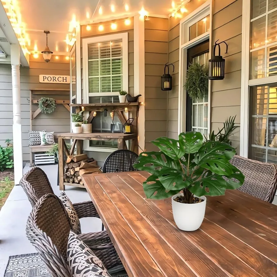 Kunstmatige Monstera Plant Faux Monstera Plant Ingemaakte Nep Tropische Planten Ingemaakte voor Binnen Buiten Thuis Bureau Kantoor Tuin Ver
